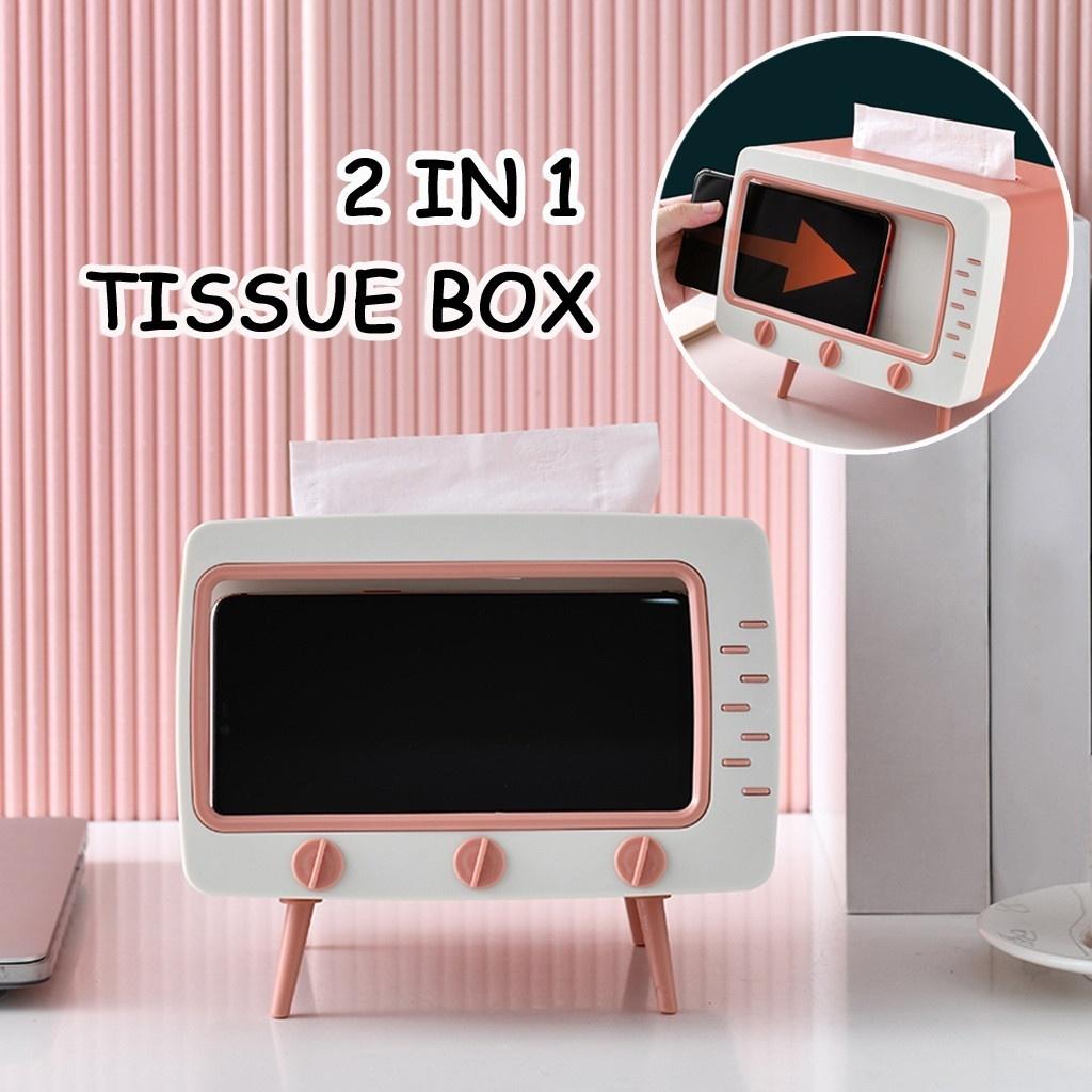 2 In 1 Tv Shape Tissue Box & Mobile Phone Or Photo Holder